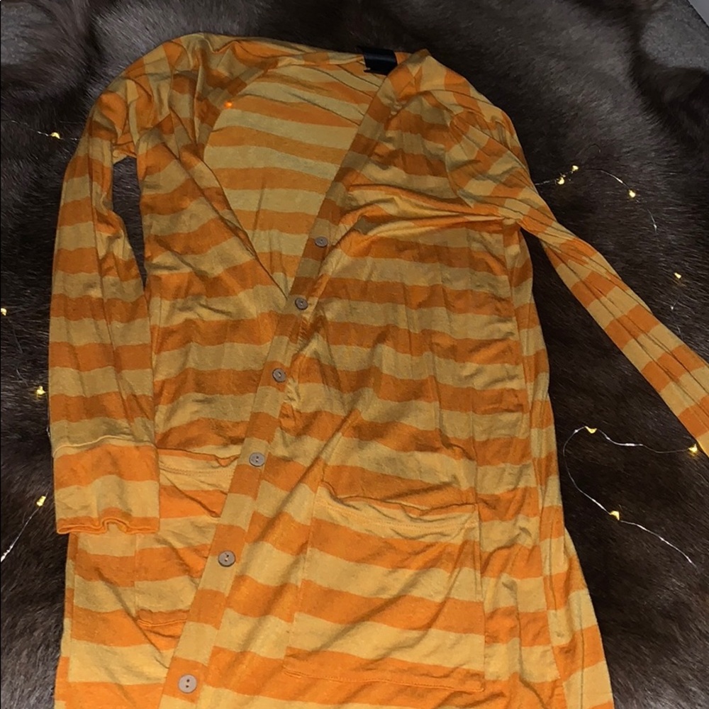 Yellow and orange striped cardigan